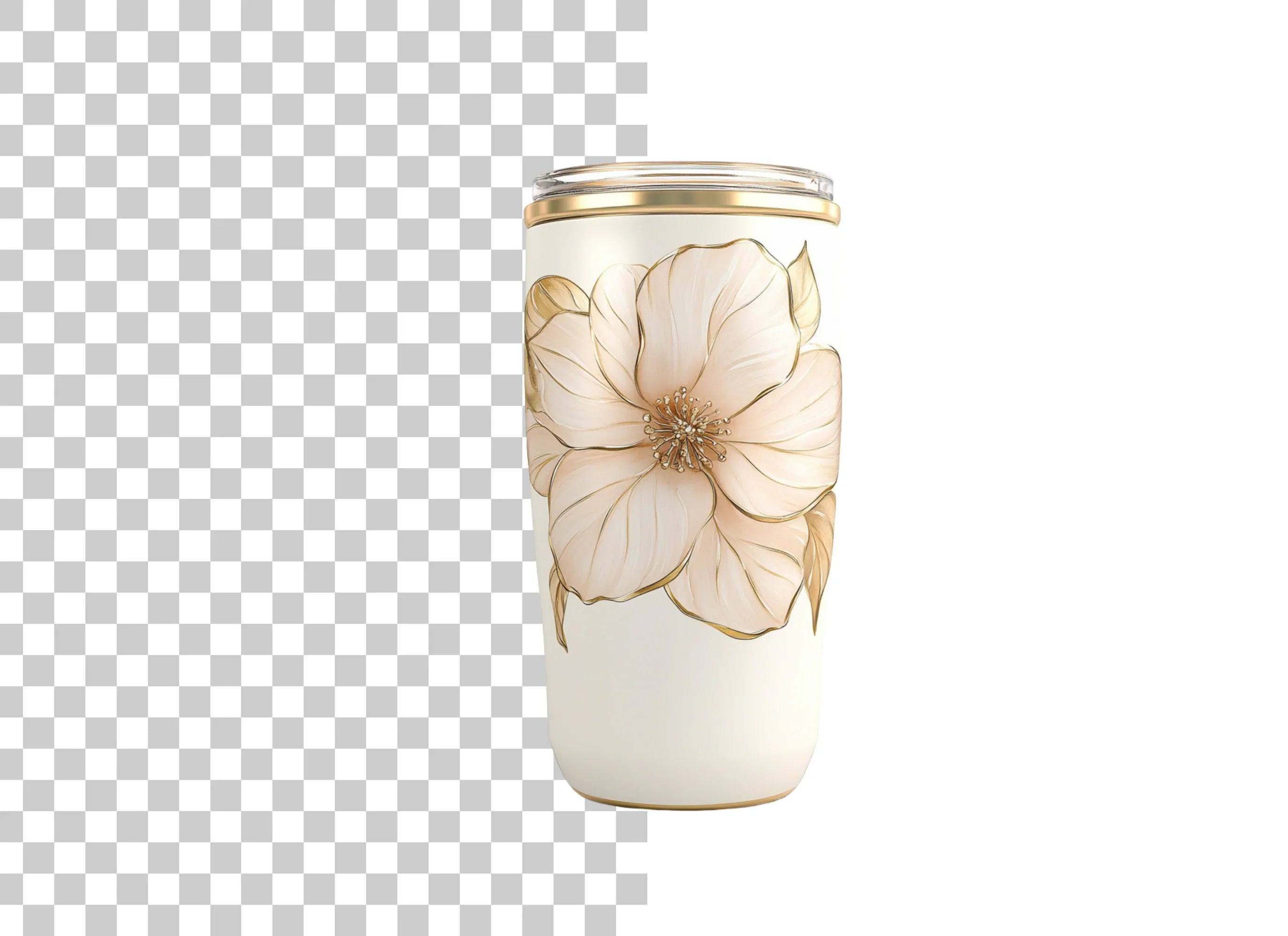 Elegant Floral Tumbler Clipart Bundle
