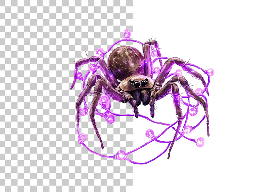 Jumping Spider with Purple Lights Clipart Bundle