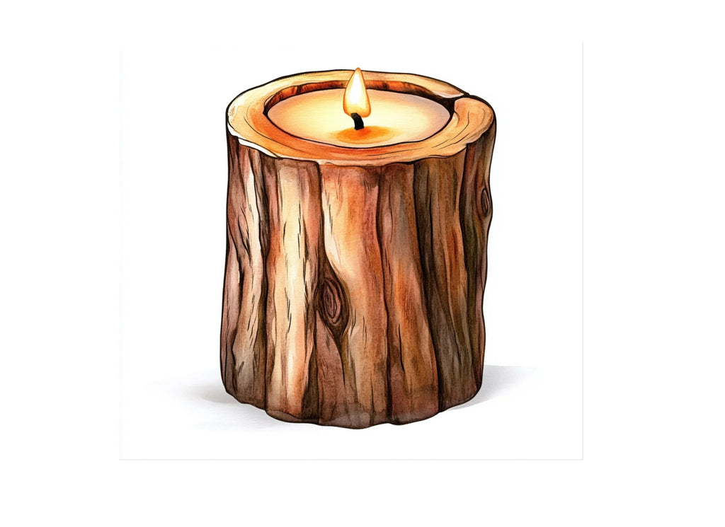Rustic Wood Candle Clipart Bundle