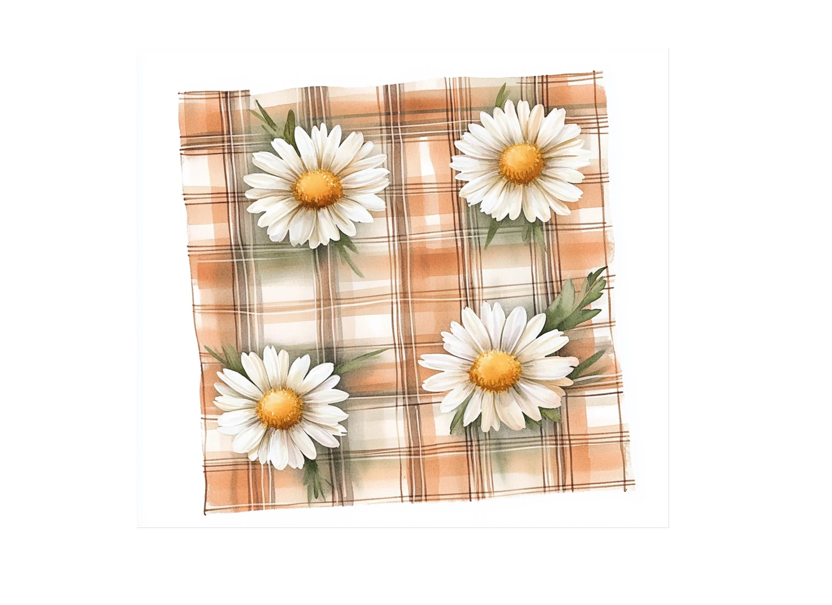 Daisy Plaid Clipart Bundle