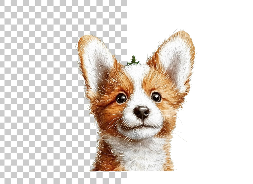 Cute Corgi Puppy Face Clipart Bundle