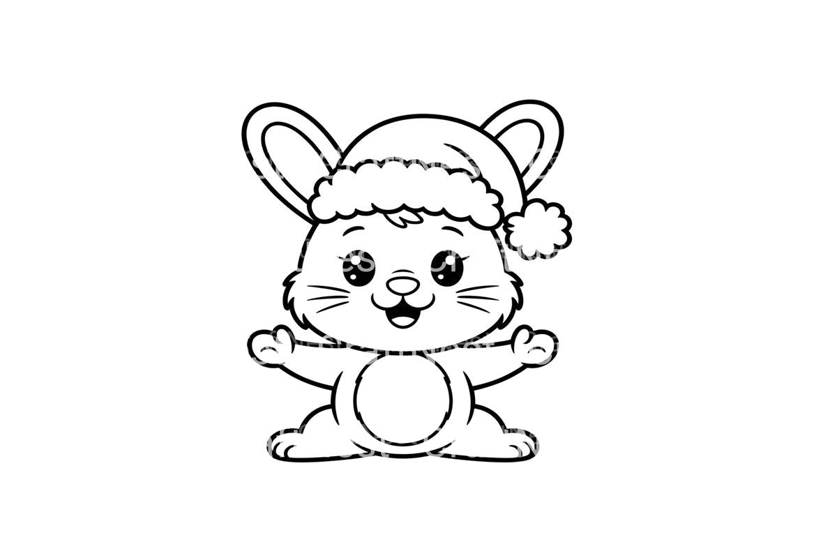 Cute Christmas Bunny Coloring Books