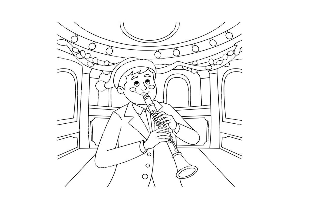 Christmas Clarinet Player Coloring Books
