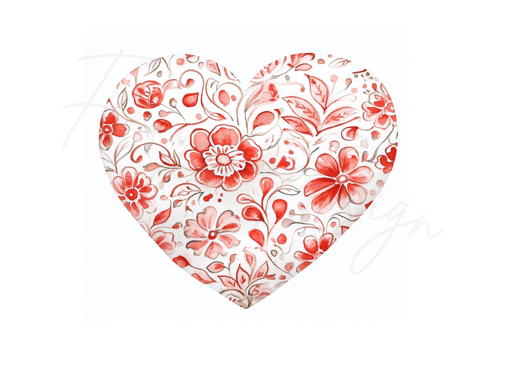 Floral Patterned Hearts Clipart Bundle