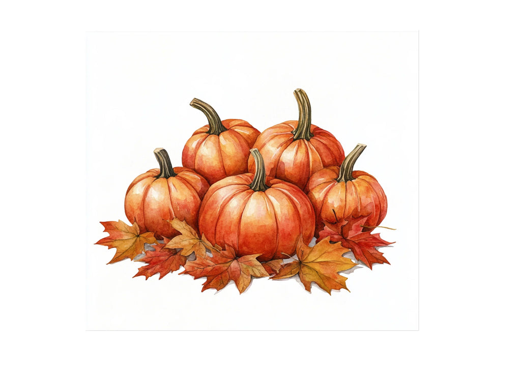 Autumn Pumpkin and Leaves Clipart Bundle