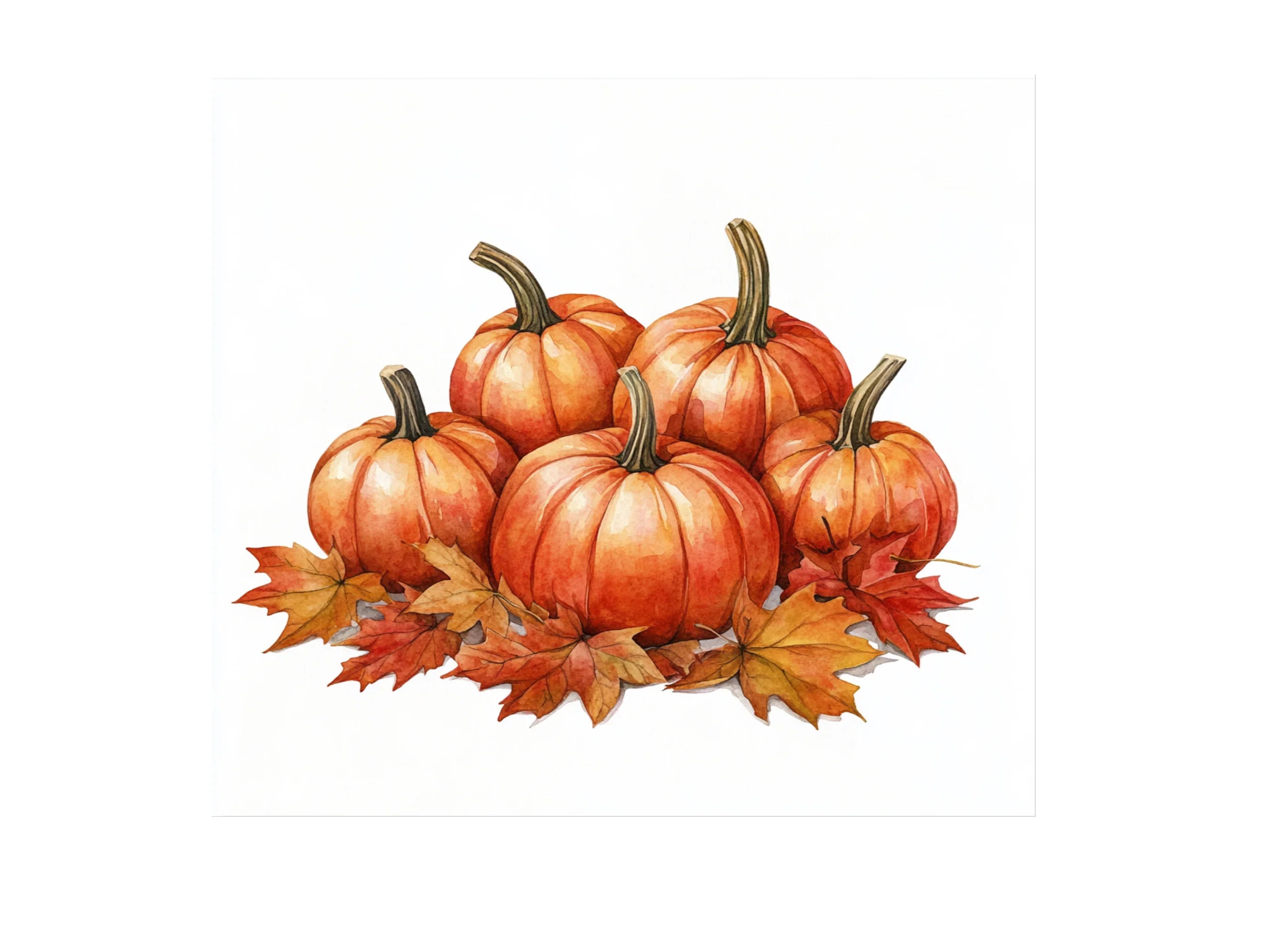 Autumn Pumpkin and Leaves Clipart Bundle