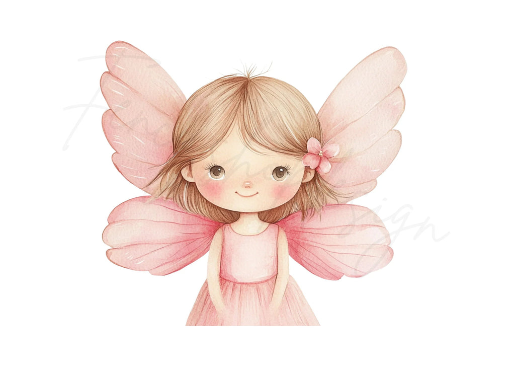 Cute Pink Fairy Clipart Bundle