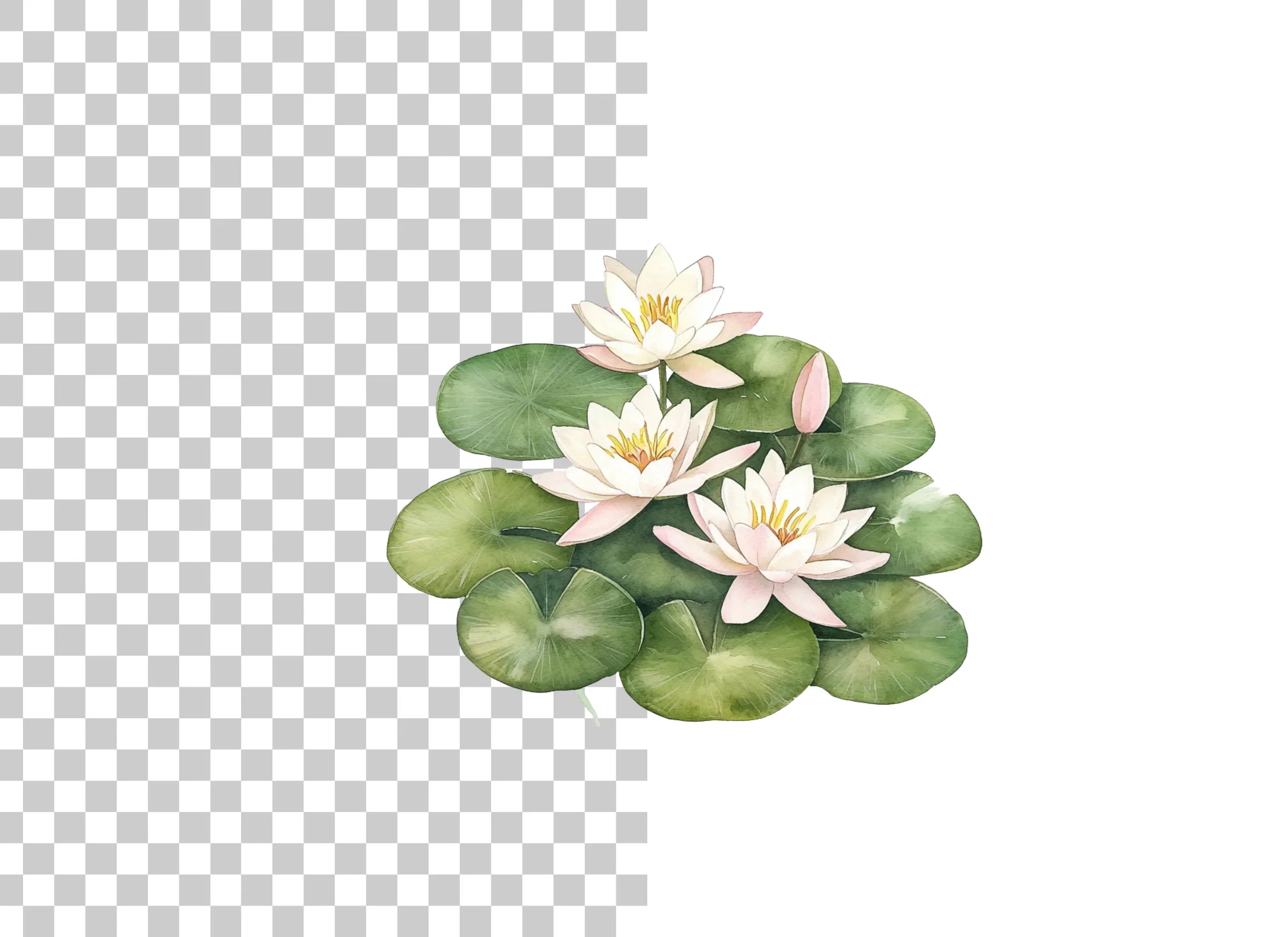 Elegant Water Lily Clipart Bundle