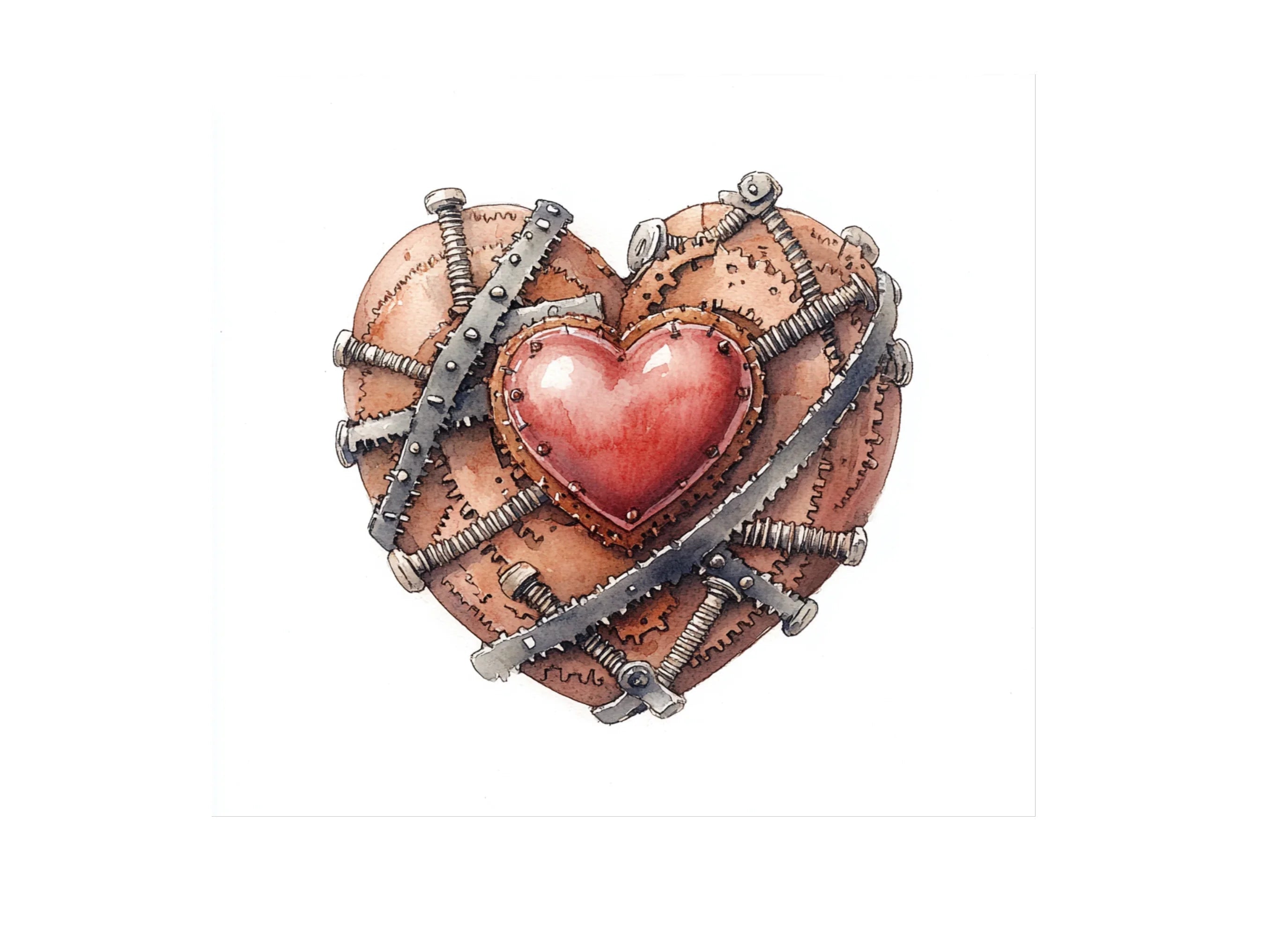 Industrial Steampunk Heart Clipart Bundle