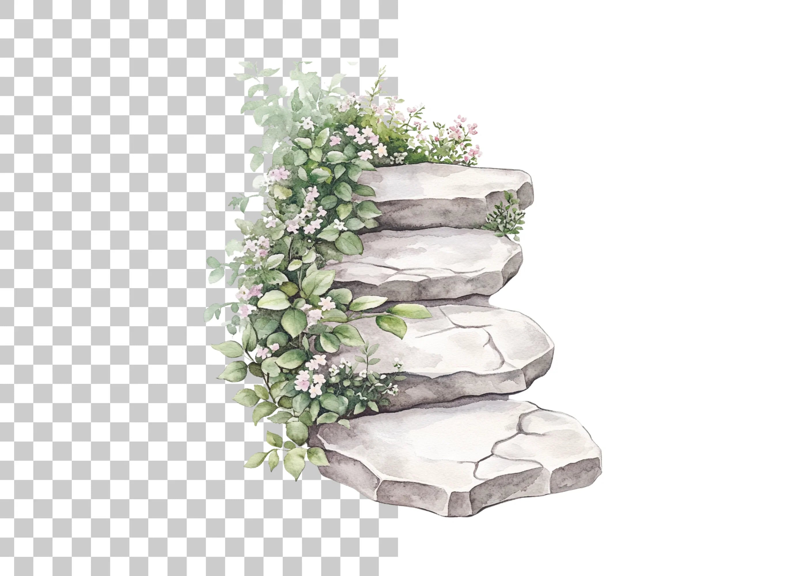 Stone Steps Clipart Bundle