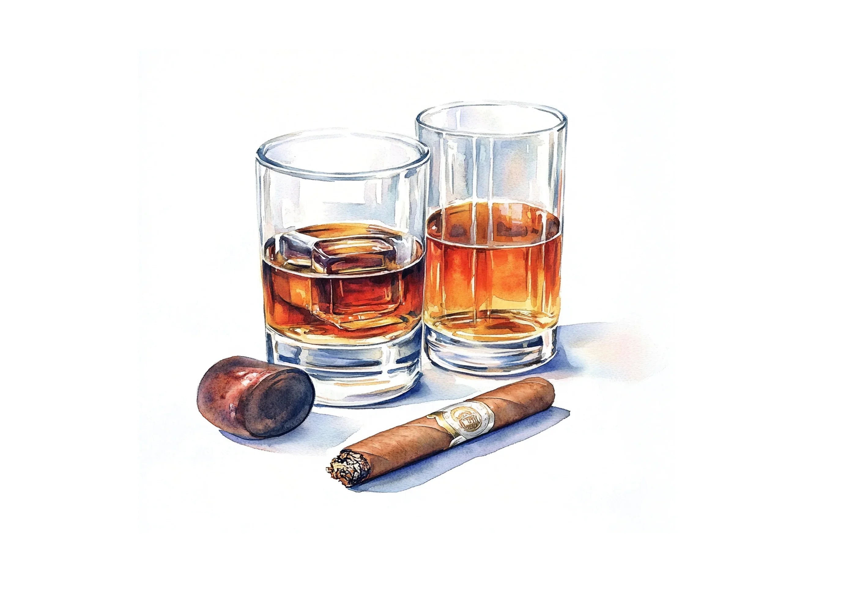 Whiskey and Cigar Clipart Bundle