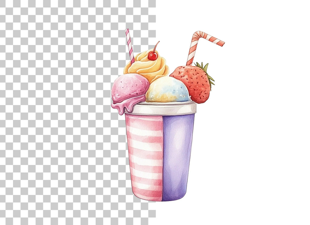 Ice Cream Milkshake Clipart Bundle