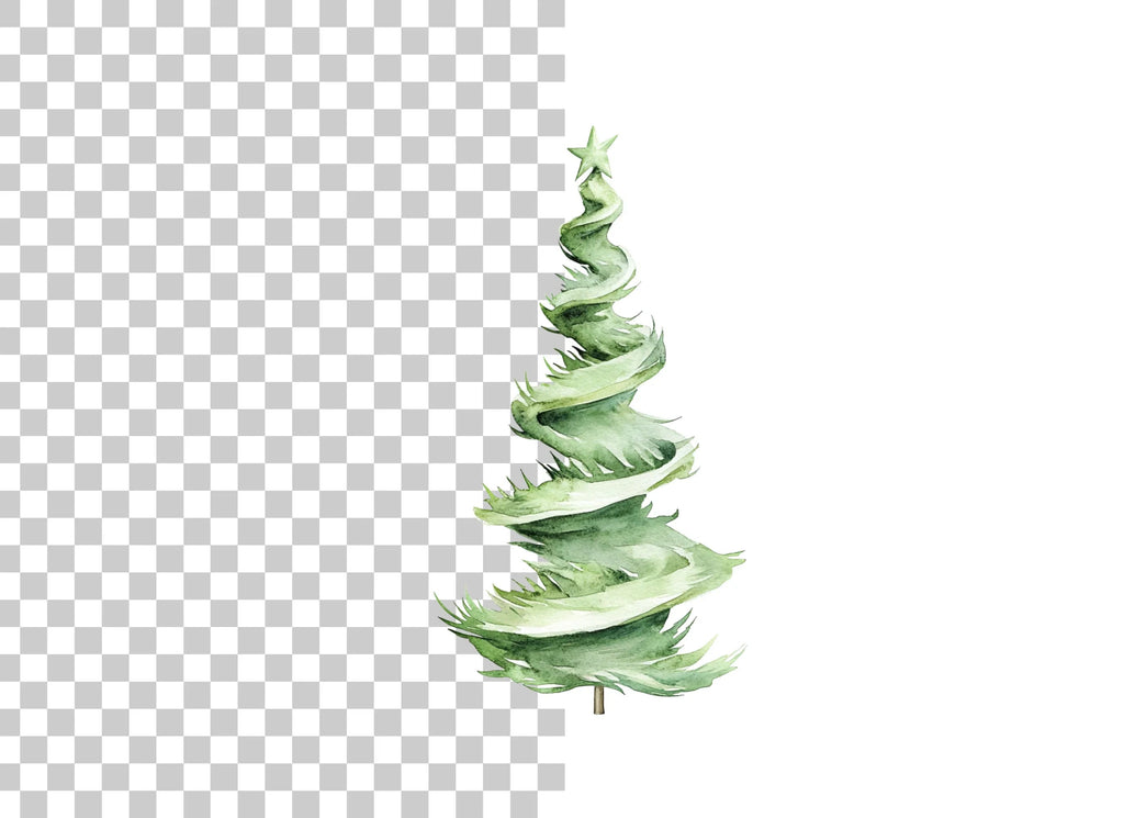 Spiral Christmas Tree Clipart Bundle