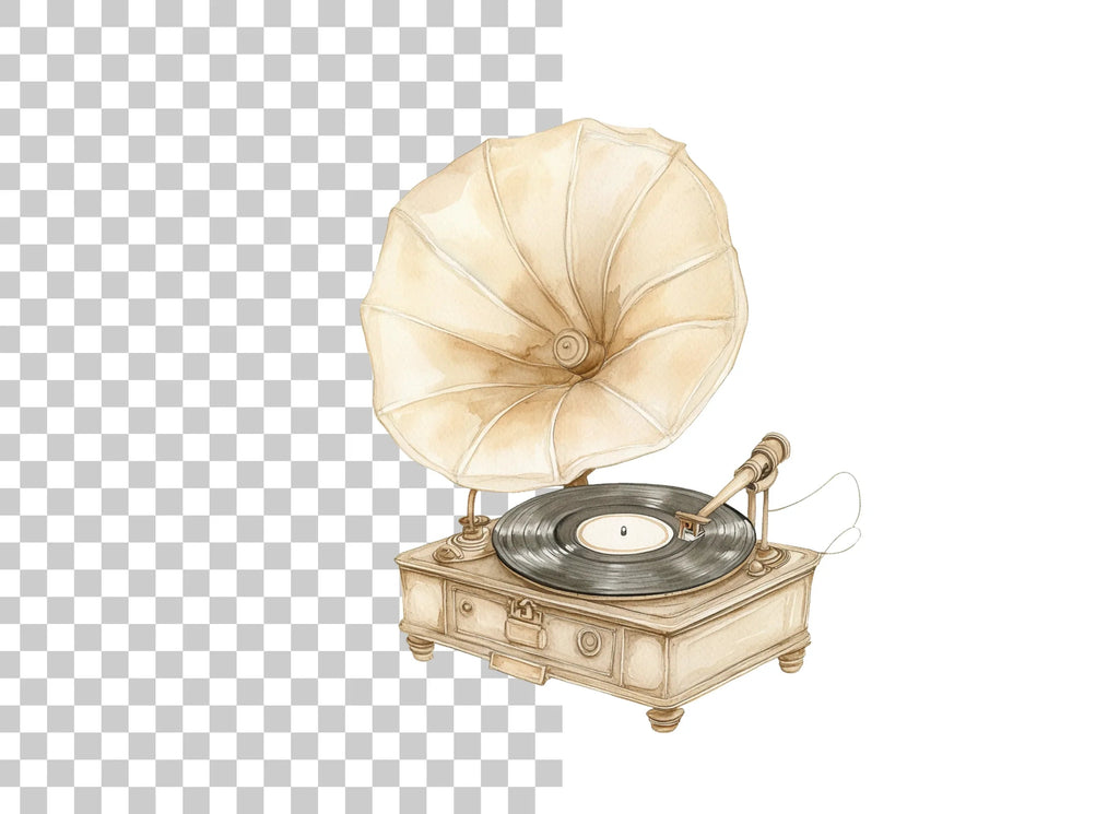 Antique Record Player Clipart Bundle