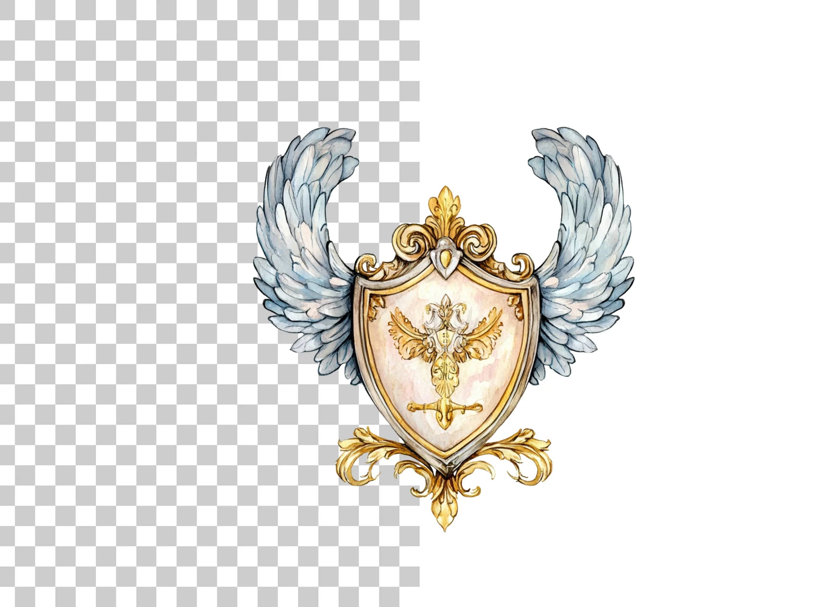 Angelic Shield Clipart Bundle