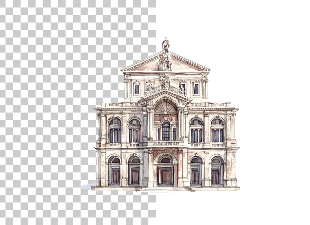 Baroque Palace Architecture Clipart Bundle