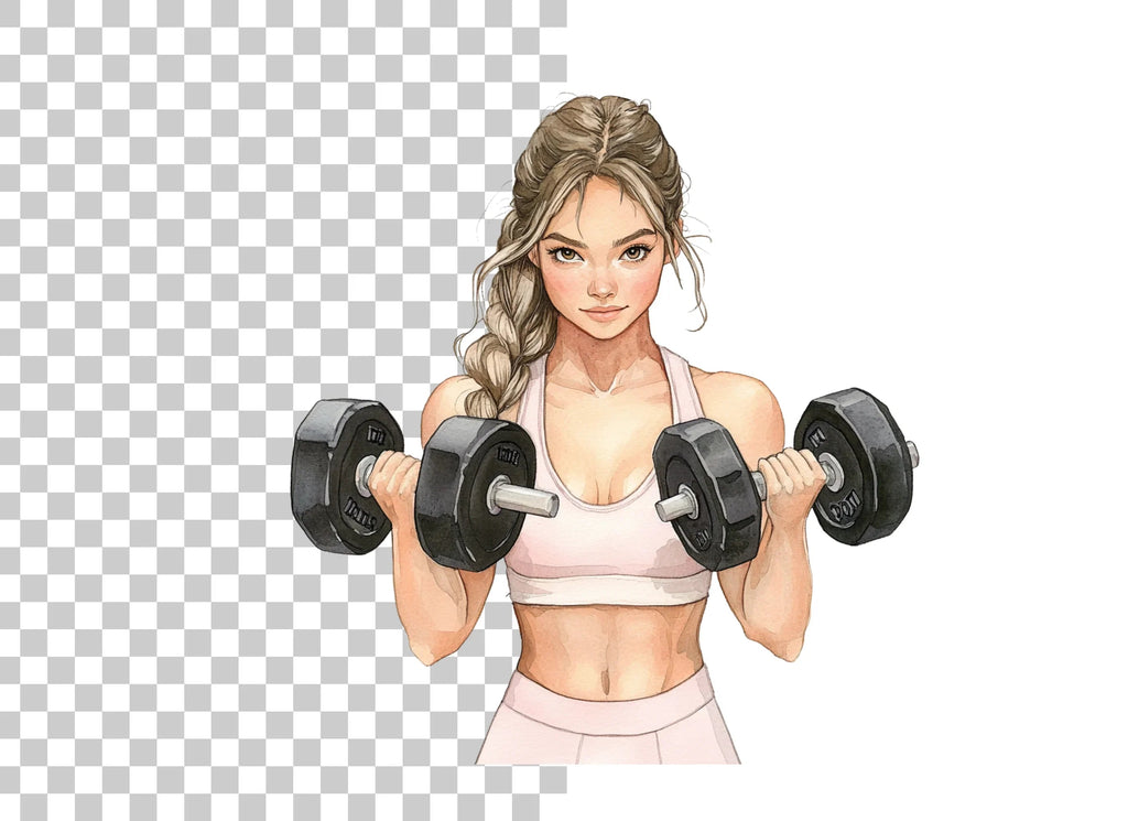 Pretty Girl Fitness Clipart Bundle