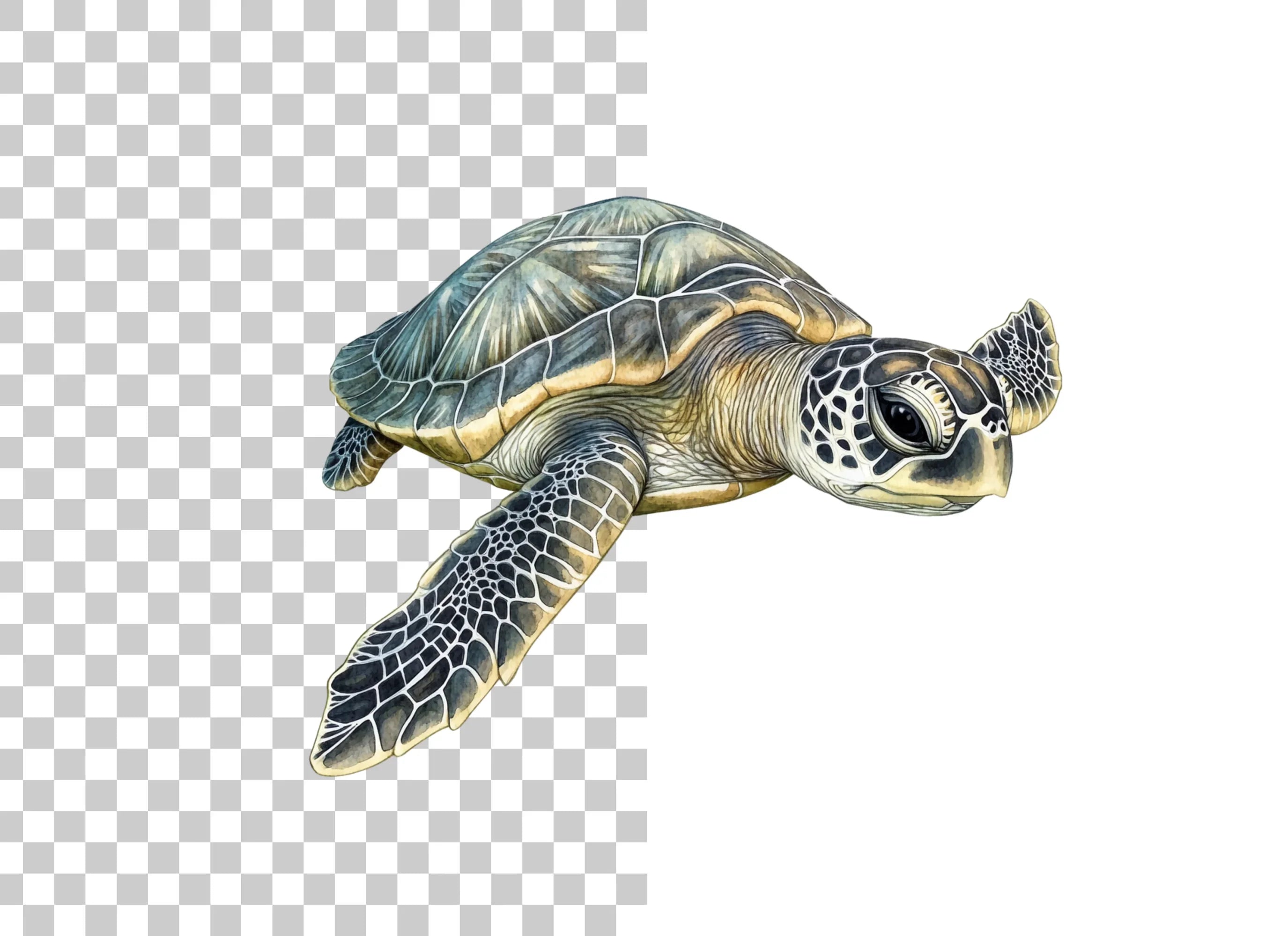 Green Sea Turtles Clipart Bundle
