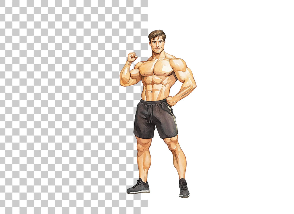 Muscular Men Fitness Clipart Bundle