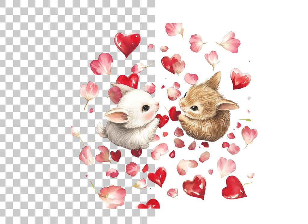 Cute Bunny Love Clipart Bundle
