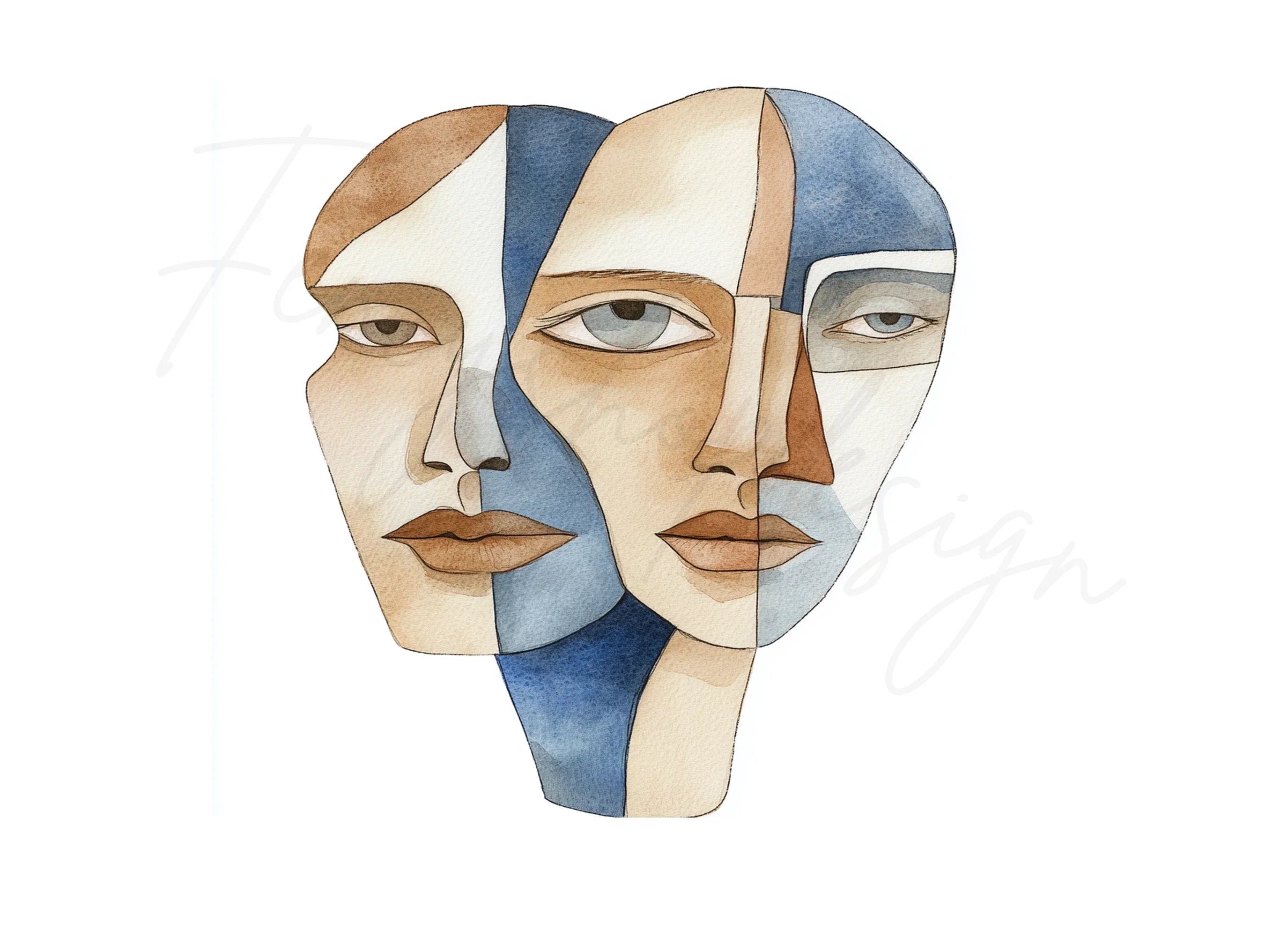 Multi Face Abstract Clipart Bundle