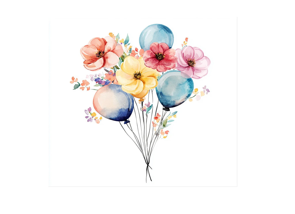 Floral Balloons Clipart Bundle