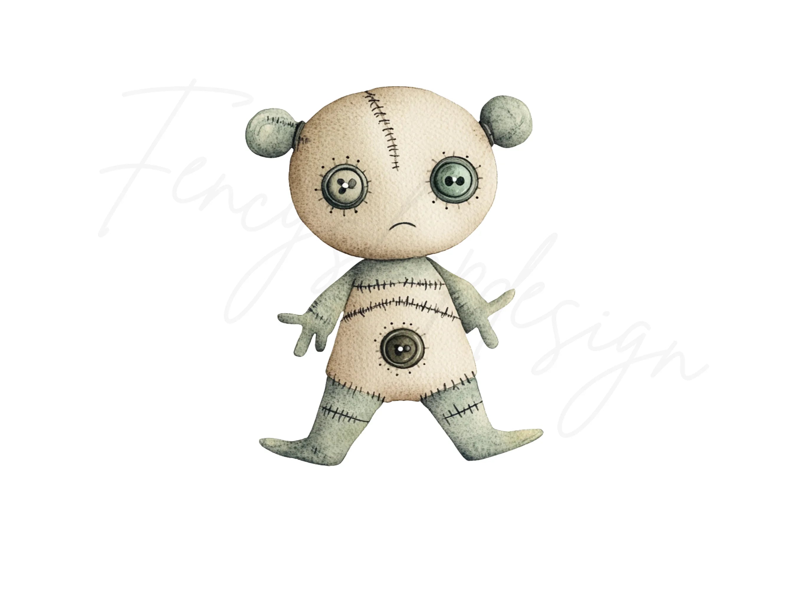 Cute Voodoo Dolls Clipart Bundle