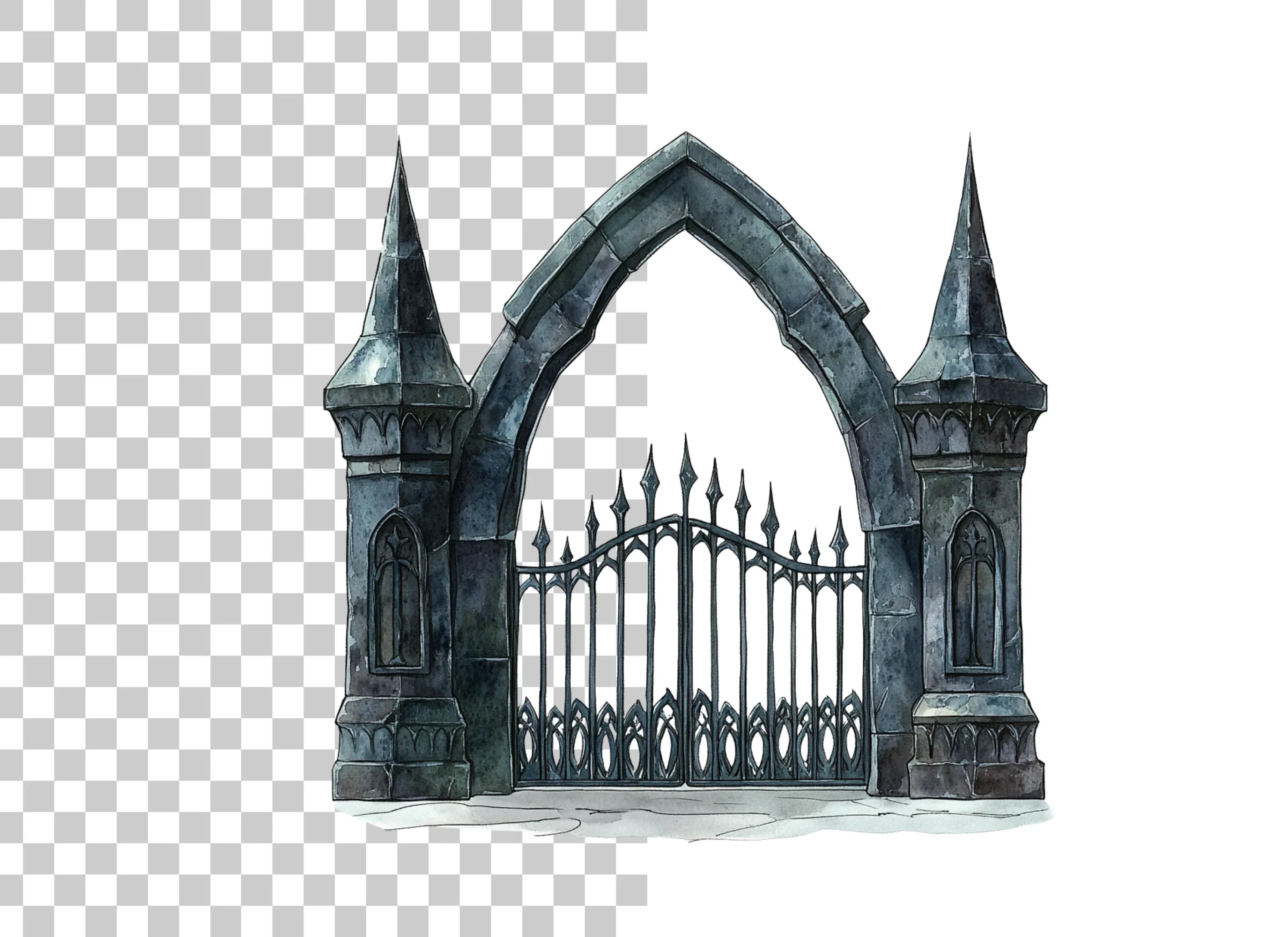 Gothic Archway Gate Clipart Bundle