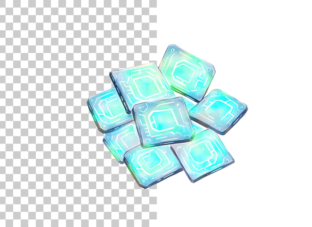 Glowing Tech Chips Clipart Bundle