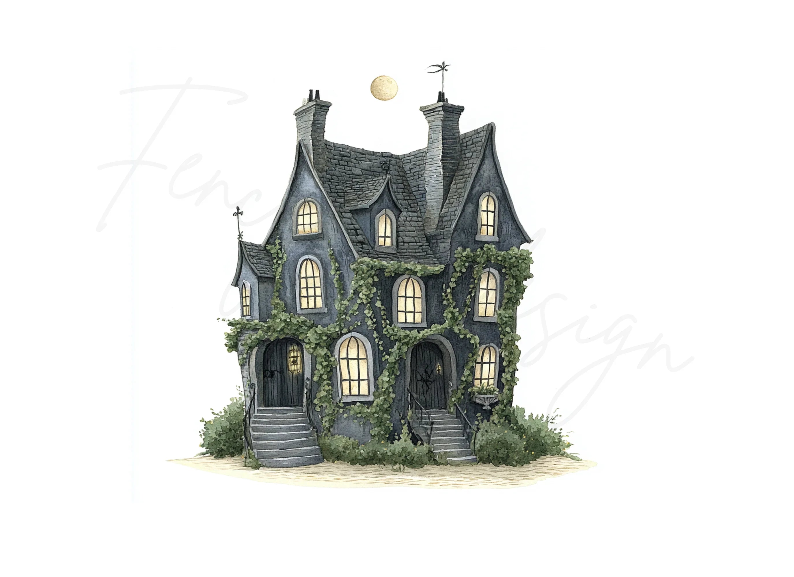 Mystical Haunted Mansion Clipart Bundle