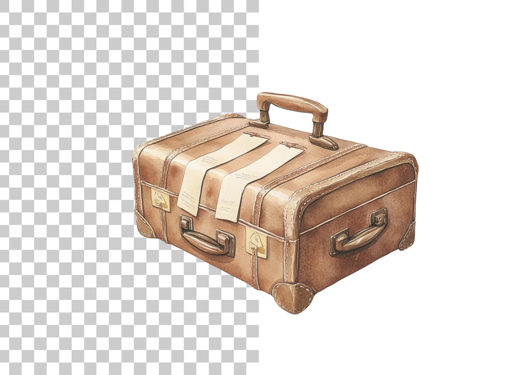 Vintage Travel Suitcases Clipart Bundle