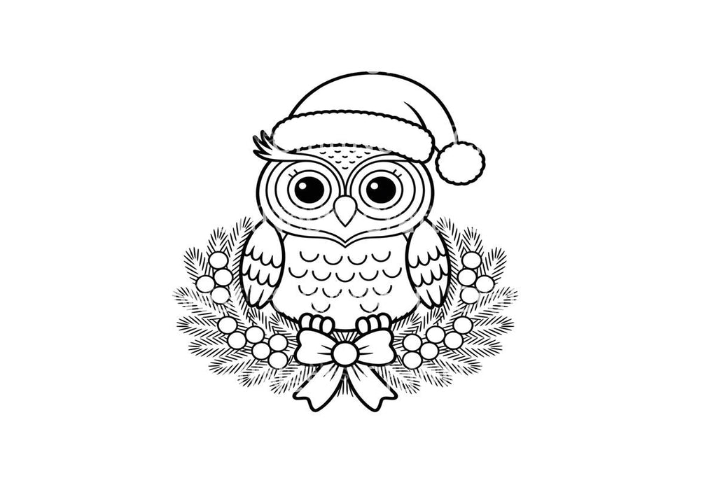 Christmas Owl WreathFun Coloring Books