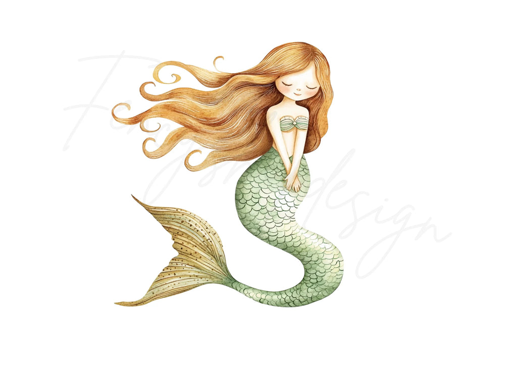 Cute Mermaid Clipart Bundle