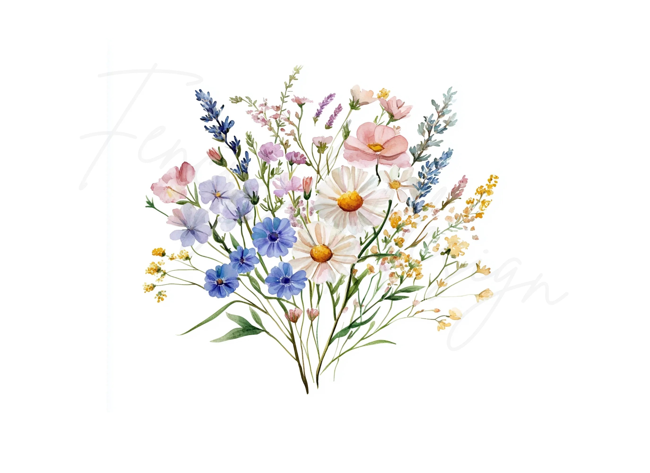 Wildflower Bouquets Clipart Bundle