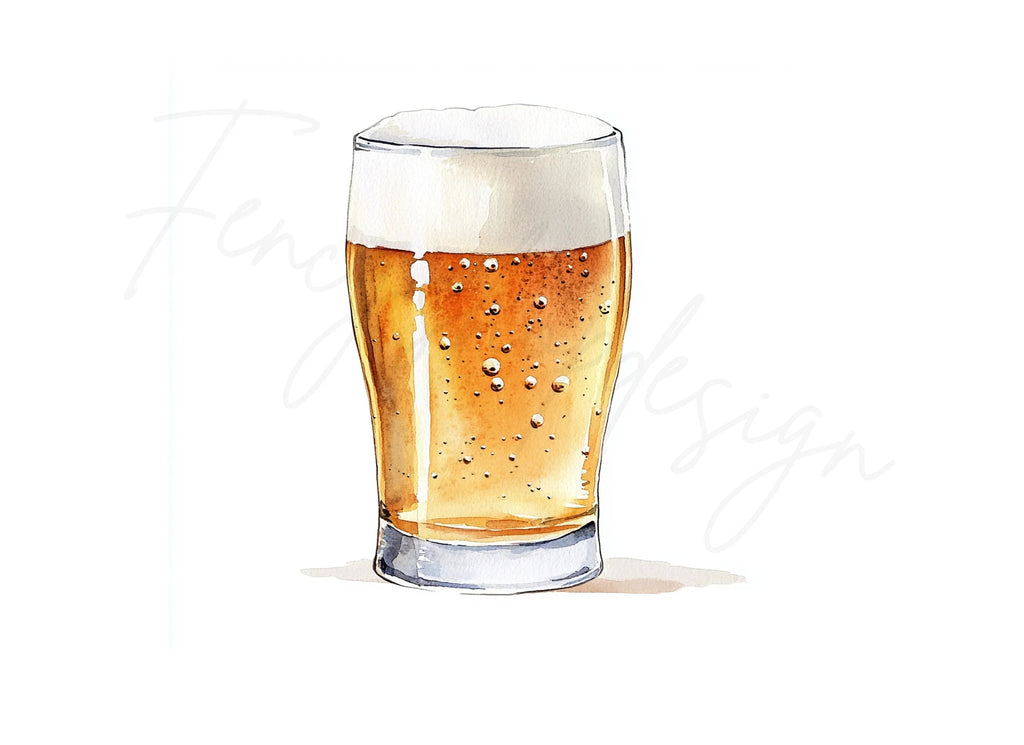 Golden Beer Glasses Clipart Bundle