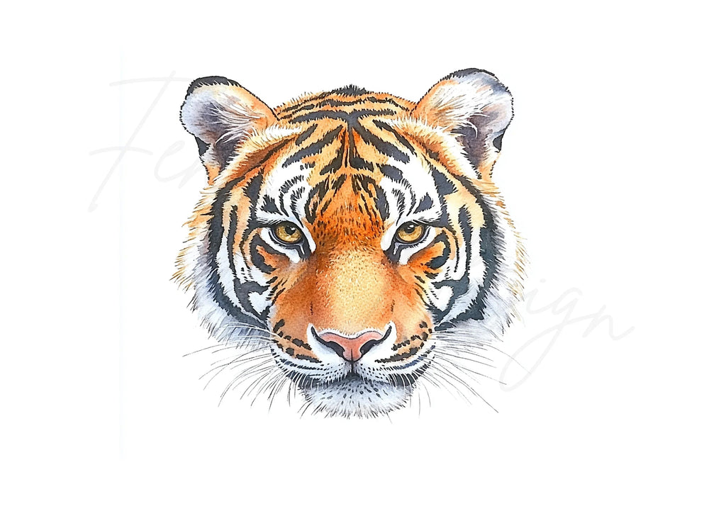Fierce Tiger Head Clipart Bundle