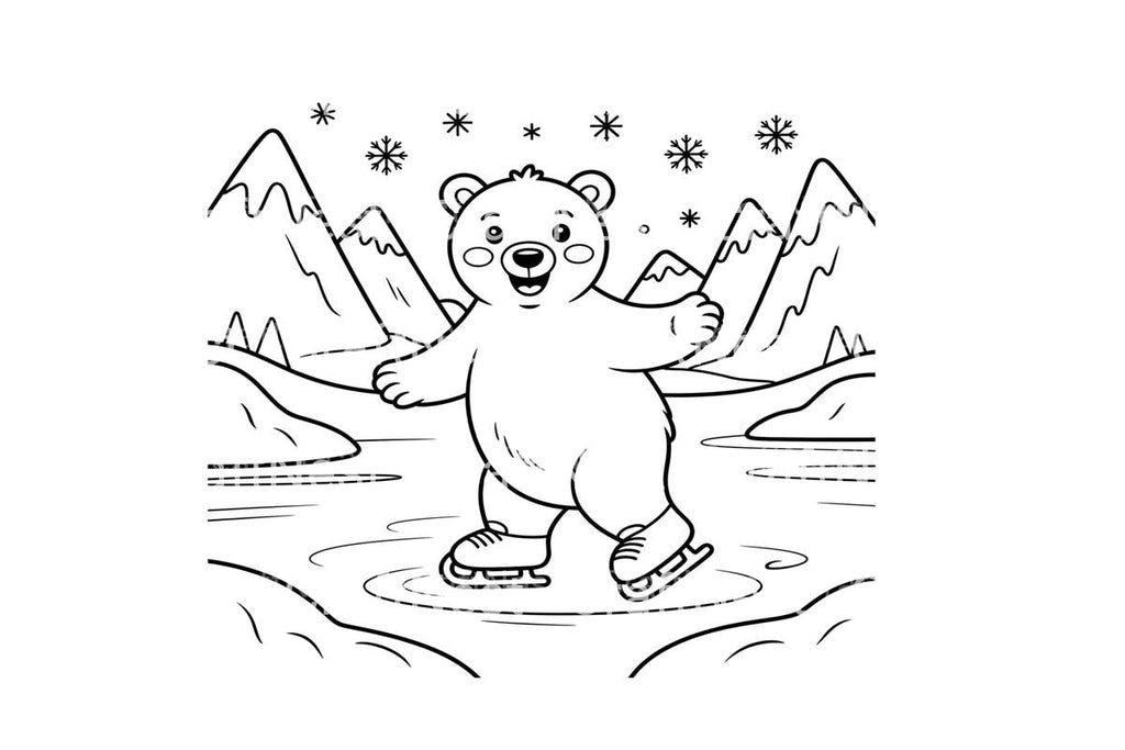Polar Bear Ice Skating Coloring Books