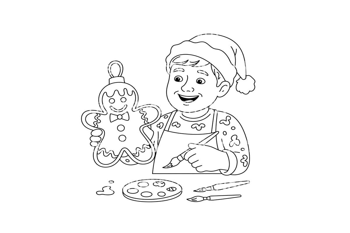 Christmas Ornament Gingerbread Coloring Books