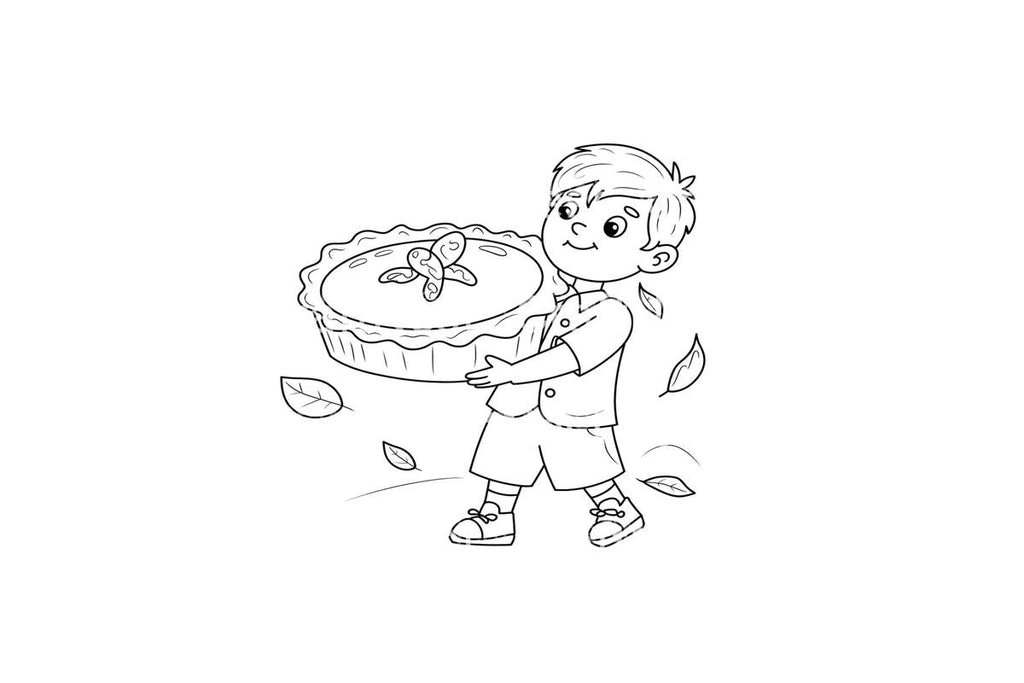 Thanksgiving Boy with Turkey Coloring Books