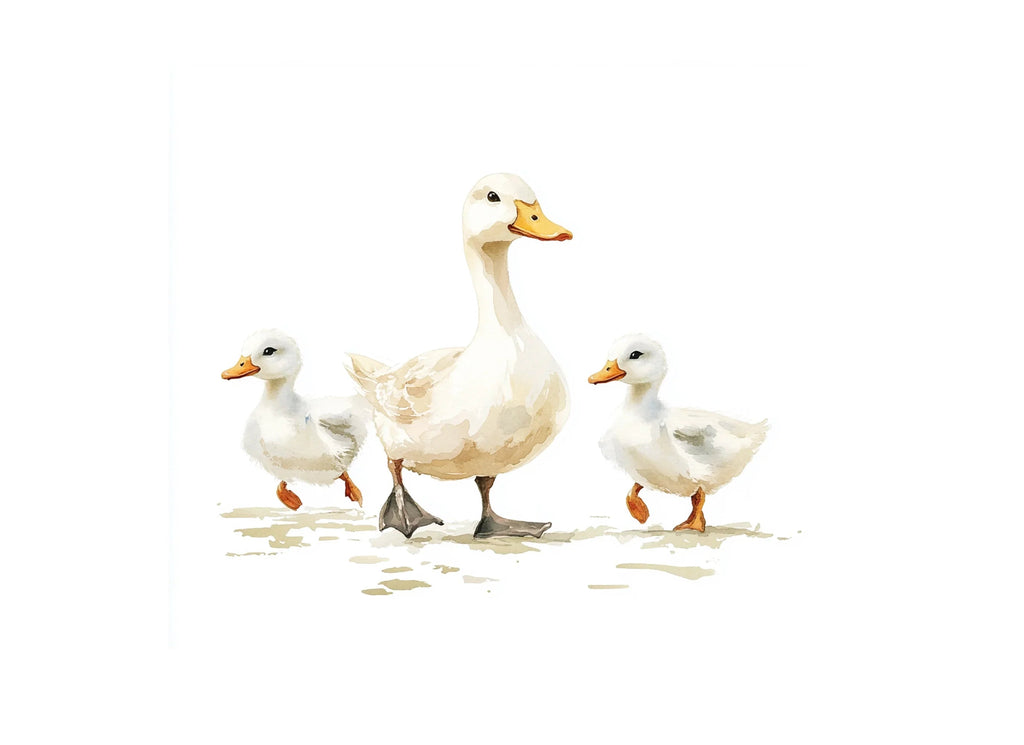 Cute Duck and Ducklings Clipart Bundle