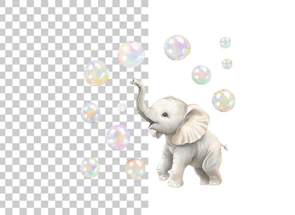 Playful Elephants and Bubbles Clipart Bundle