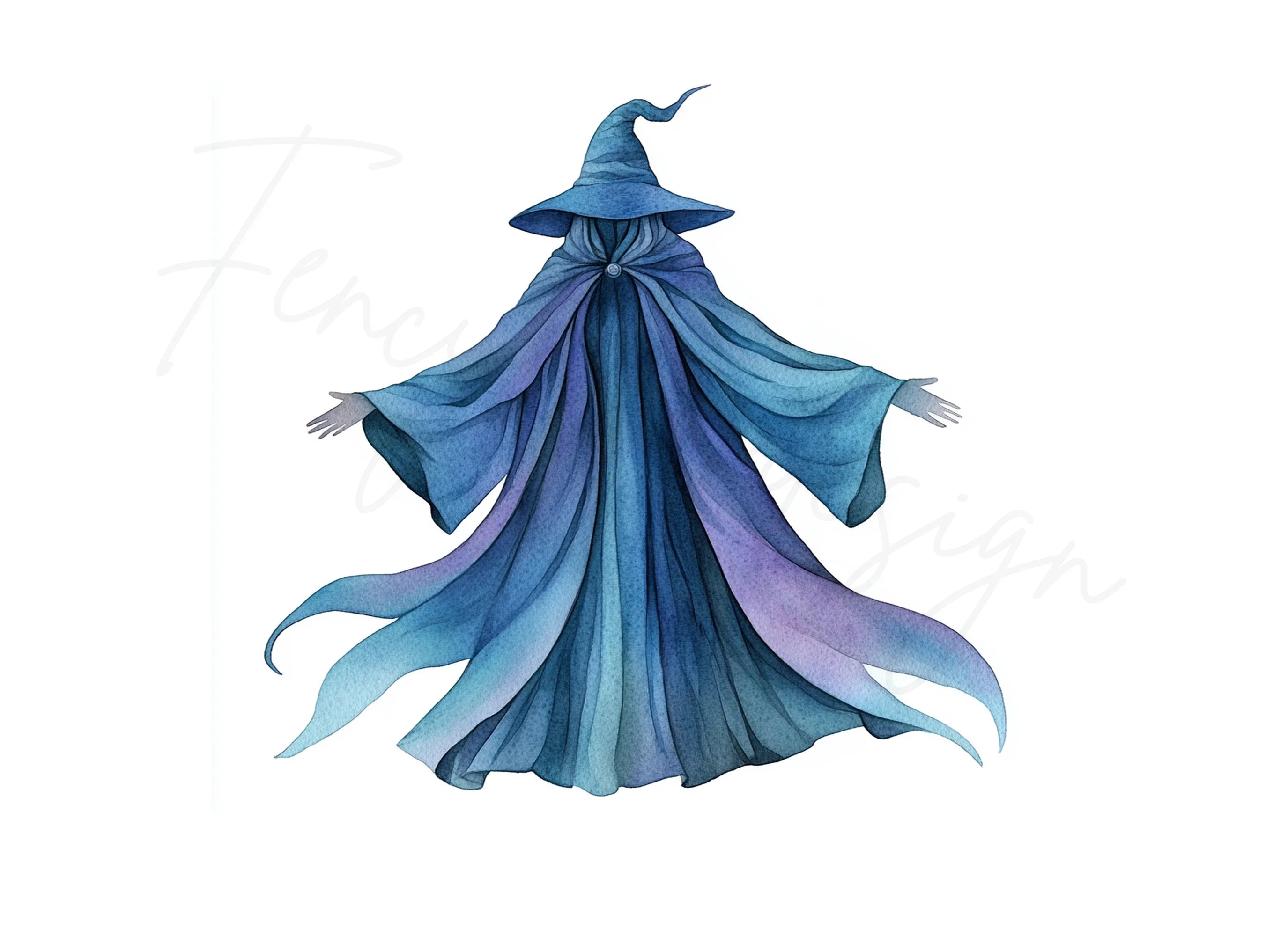 Blue Wizard Clipart Bundle