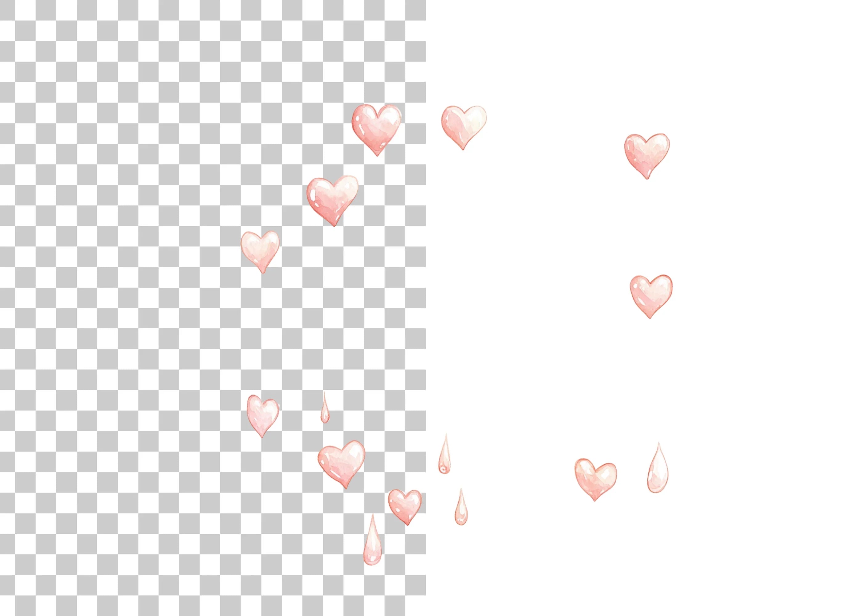 Pink Hearts Clipart Bundle