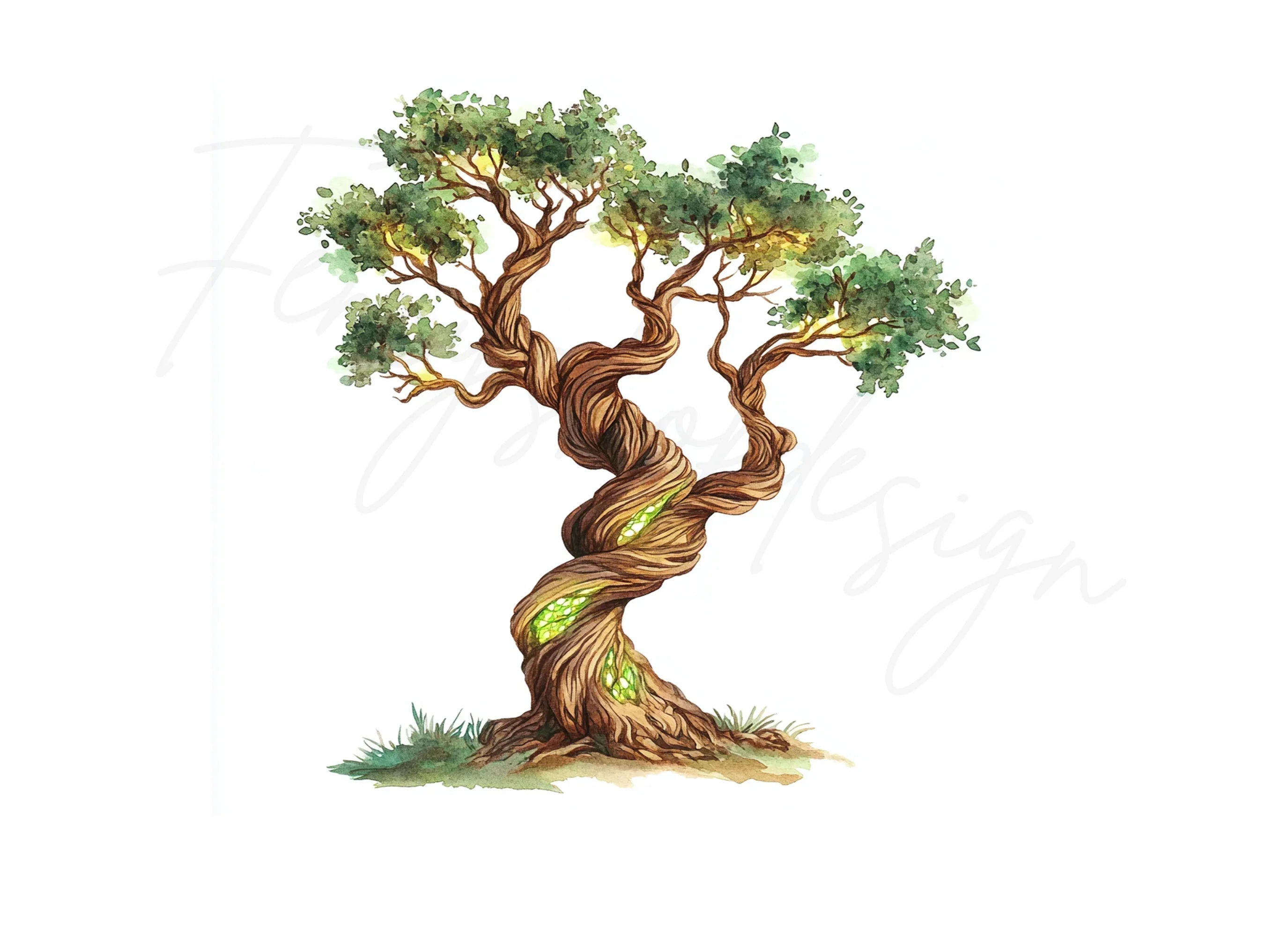 Enchanted Forest Tree Clipart Bundle