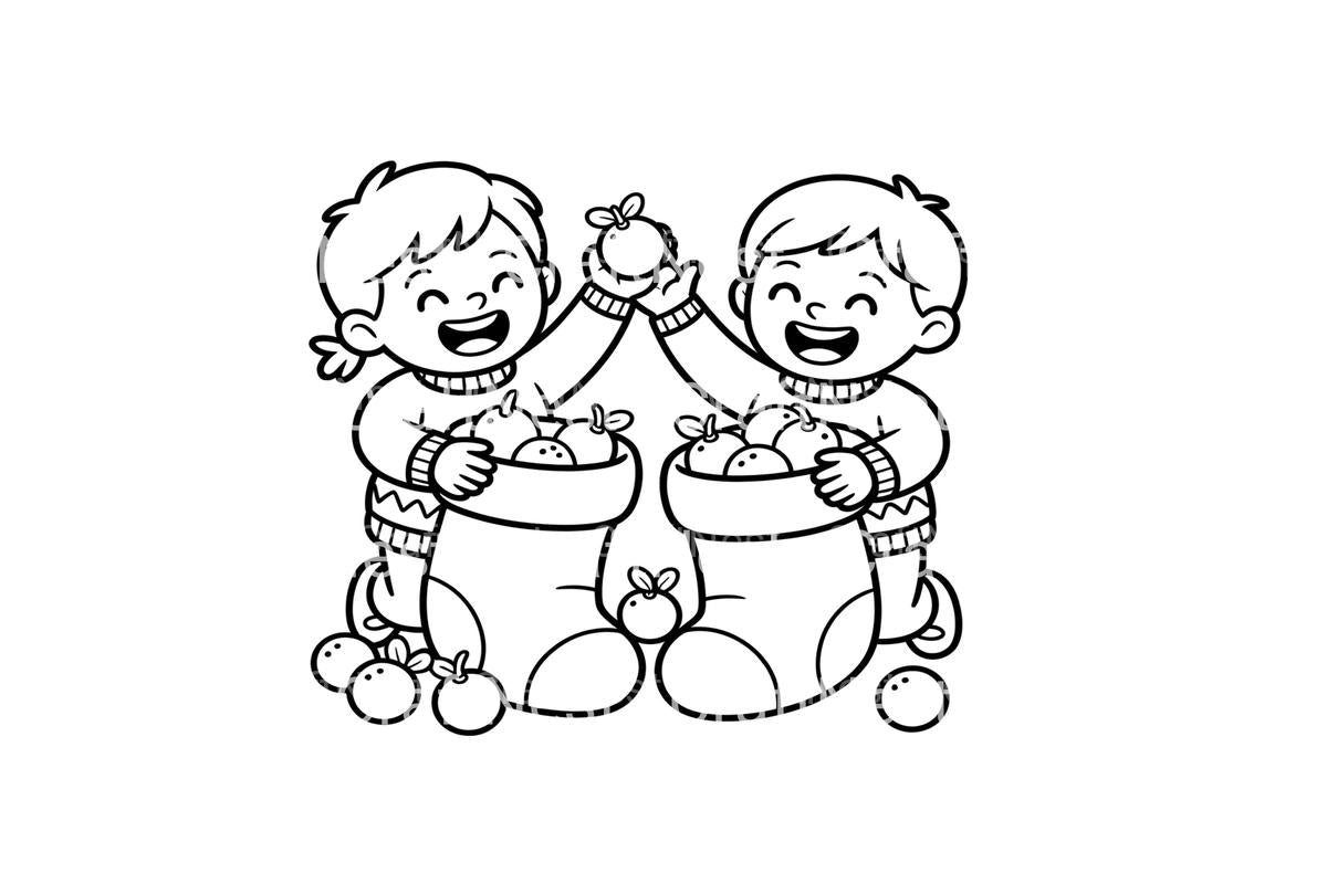 Christmas Stocking Fruit Coloring Books