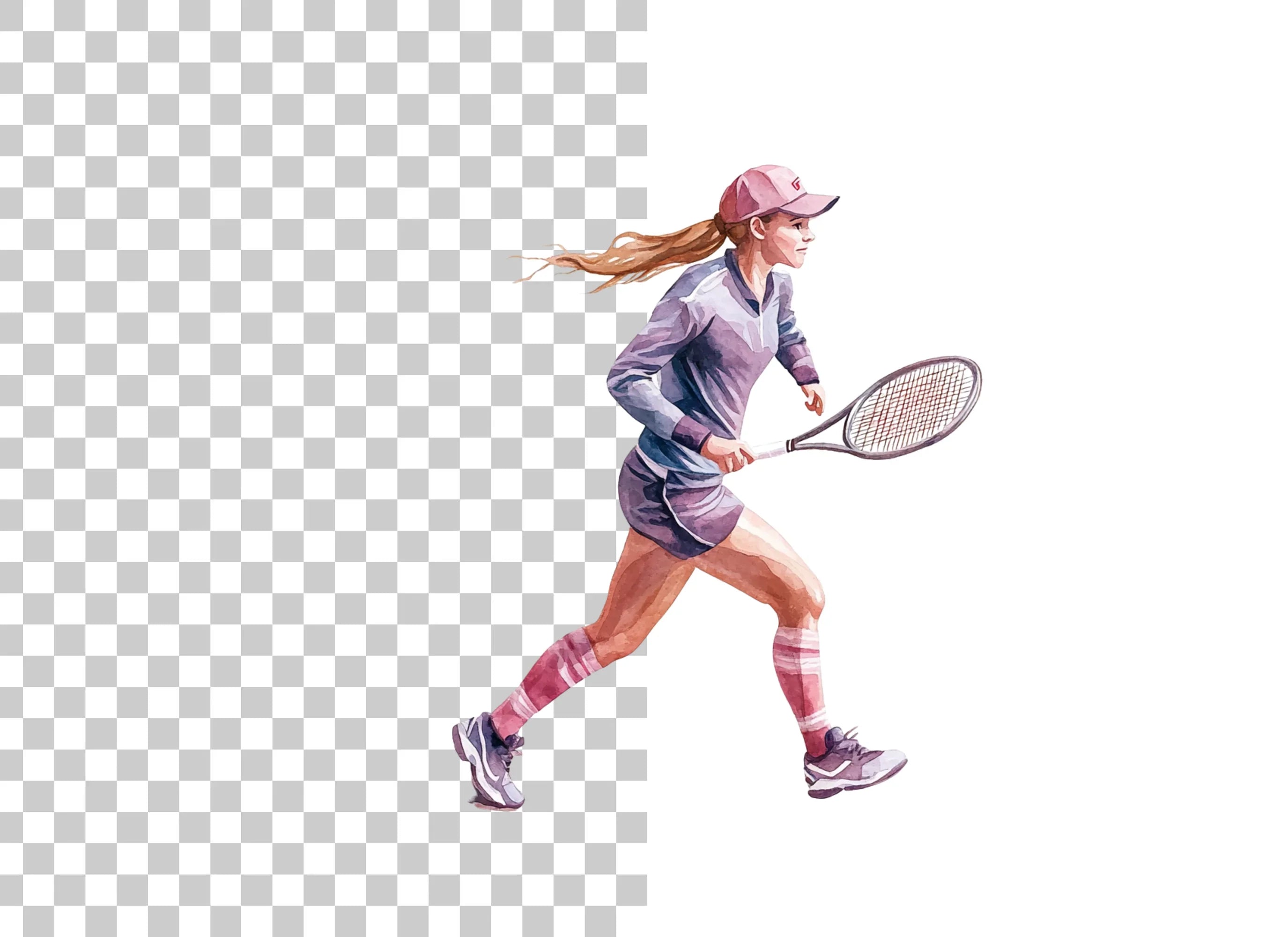 Dynamic Female Tennis Player Clipart Bundle