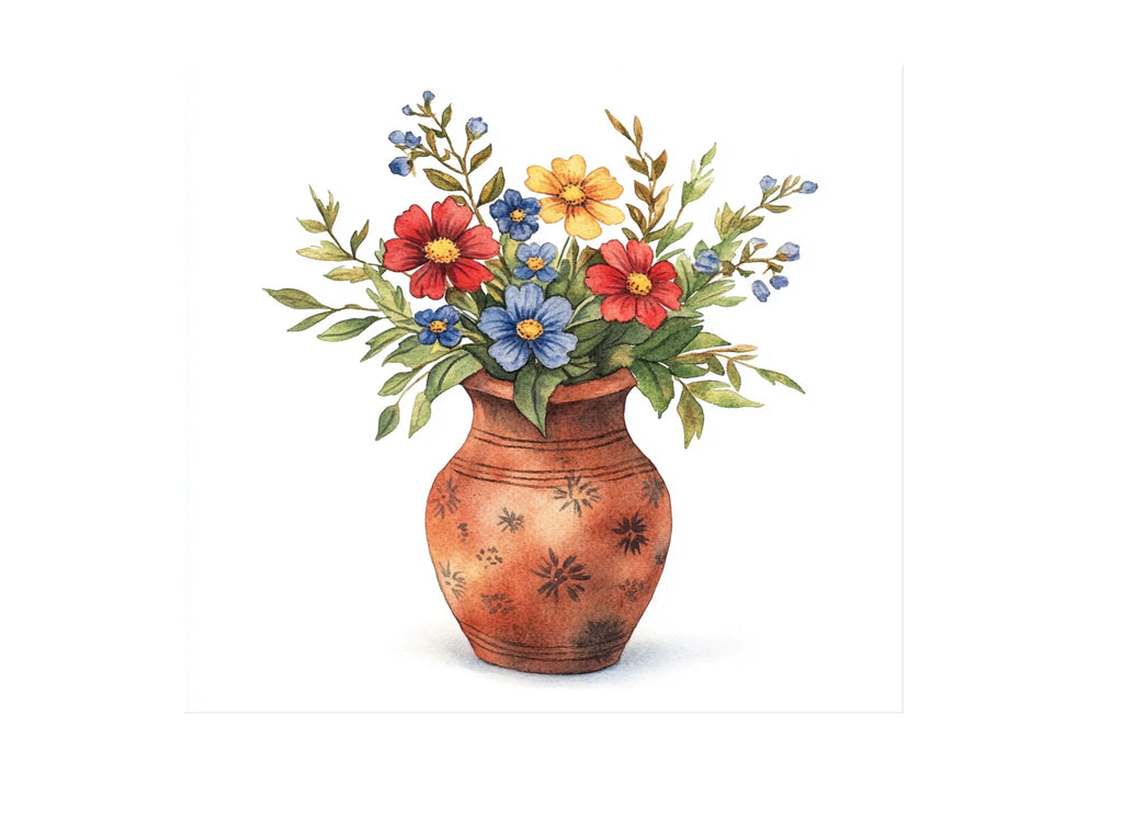 Vibrant Flower Vase Clipart Bundle