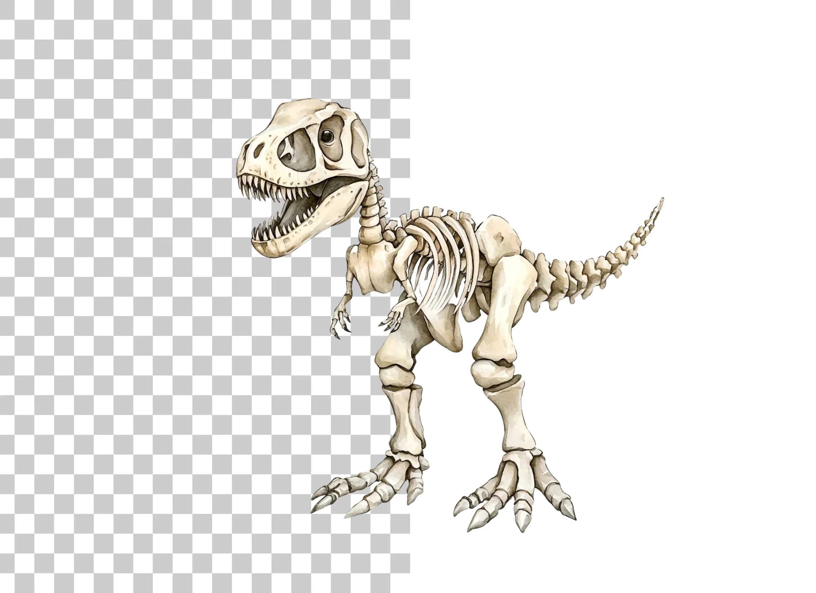 Rex Dinosaur Skeleton Clipart Bundle