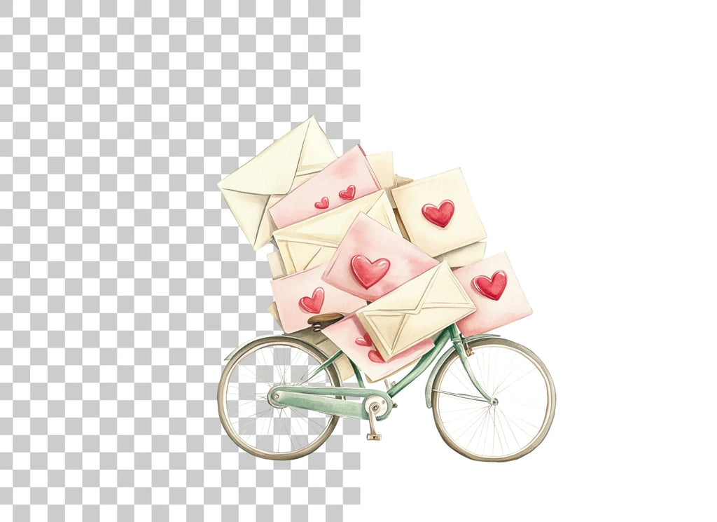Love Letter Bicycle Clipart Bundle