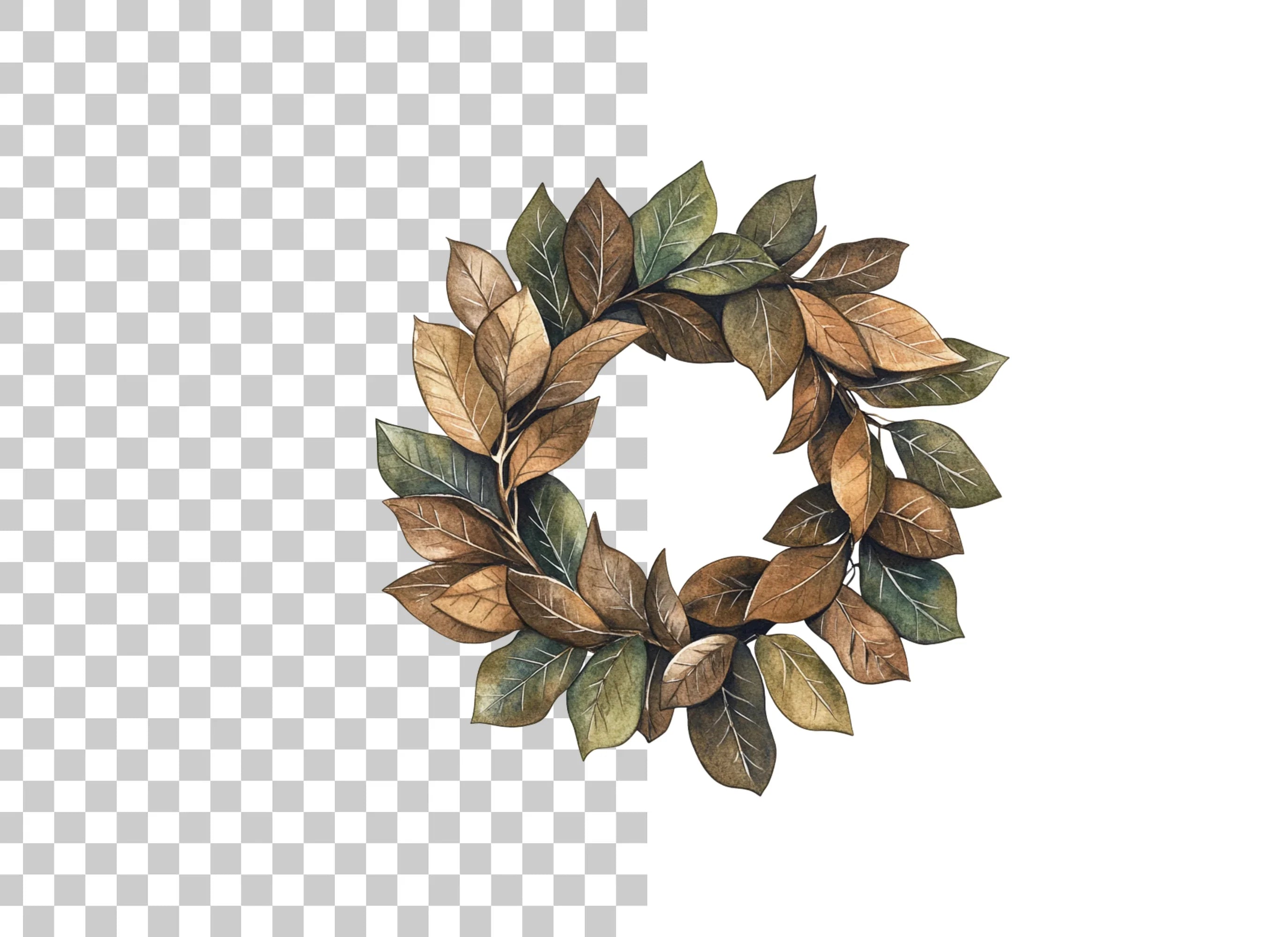 Autumn Leaf Wreaths Clipart Bundle
